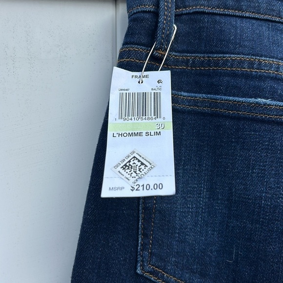NWT Frame L'homme Slim Dark Wash Men's Jeans Sz 30 - Picture 7 of 7